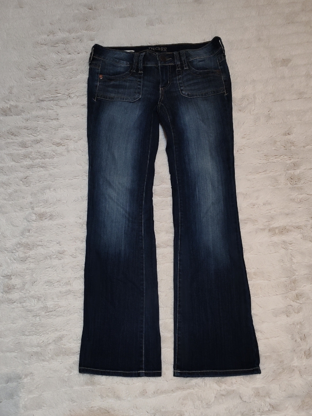 Decree Dark Blue Wide Leg Jeans